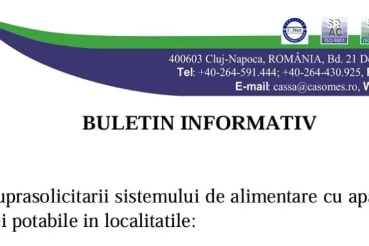 Mai multe localități din jurul Clujului rămân fără apă. Motivul: suprasolicitarea sistemului de alimentare. Vezi când se estimează reluarea furnizării