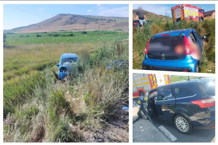 Accident grav la Jucu, Cluj. Doi bărbați au fost răniți, unul fiind încarcerat/ UPDATE: Șoferul nevinovat a decedat la spital- FOTO