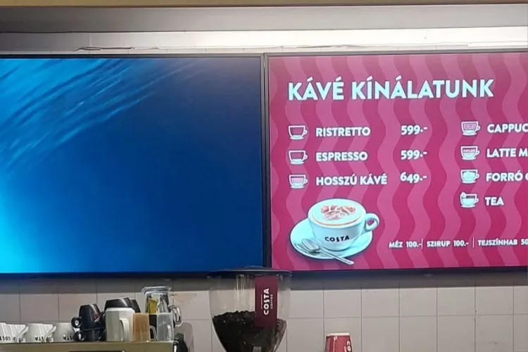 Gestul contează! Într-o cafenea din Ungaria, vecinii maghiari au vrut să scrie și pe înțelesul românilor, dar au „închis” casiera - FOTO