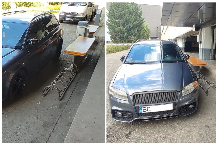 Cluj: Un șofer n-a mai vrut să dea banii pe parcare! Și-a făcut loc chiar în fața unei parcări pentru biciclete, pe care a blocat-o complet - FOTO