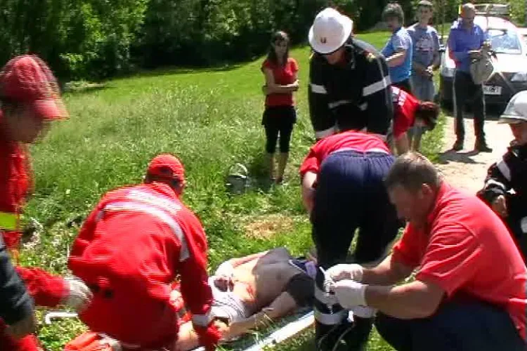 Accident in Dej! Un motociclist fara permis a fost la un pas sa-si piarda viata FOTO si VIDEO