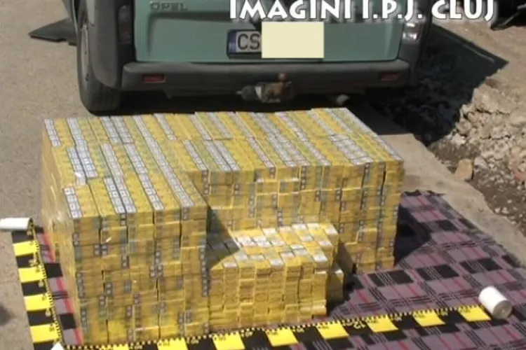 Prinsi in flagrant cu 75.000 de tigari la Gilau - VIDEO