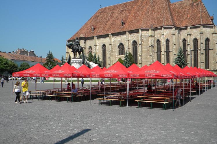 Piata Unirii din Cluj Napoca, pregatita pentru Zilele Clujului! - VEZI programul zilei de vineri FOTO