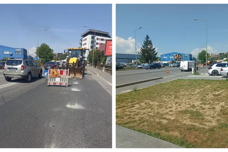 Trafic aglomerat pe Calea Baciului din cauza lucrărilor la carosabil: ,,Răbdare! Se aglomerează” 