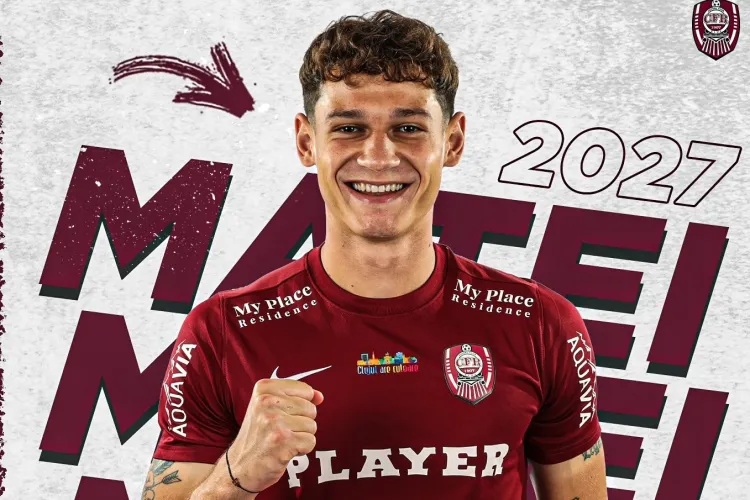 Fundașul Matei Ilie va continua alături de CFR Cluj. Tânărul și-a prelungit contractul cu gruparea din Gruia