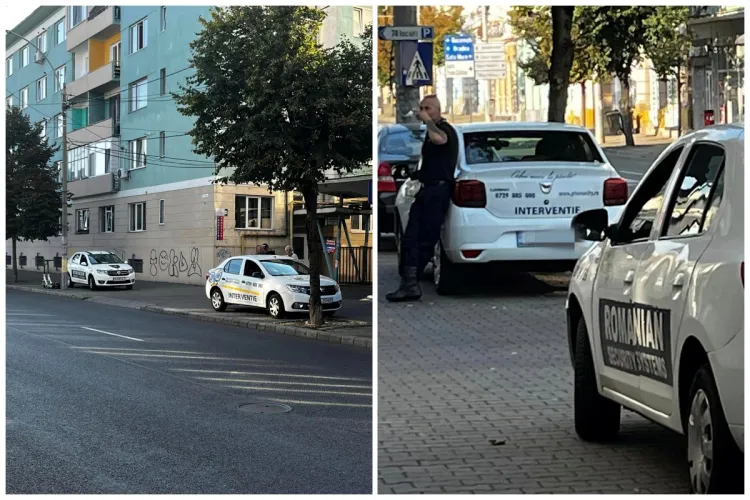 Mașinile unei firme de pază, parcate fără nicio jenă pe trotuarele din Cluj: ,,Parchează pe trotuar, trec pe roșu, staționează în intersecții” - FOTO 