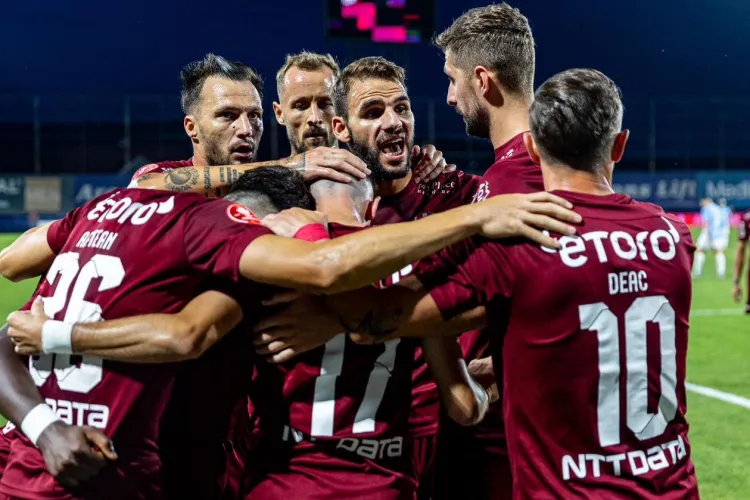 Avantaj minim pentru CFR Cluj după prima manșă din play-off-ul Conference League. Dan Petrescu:,,M-a îngrijorat arbitrajul, mi s-a părut că a fost cipriot”