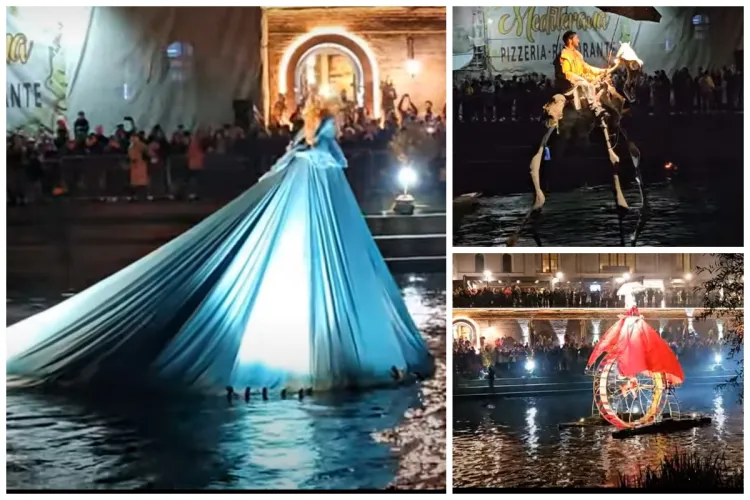 VIDEO Oradea a dat clasă marilor orașe, inclusiv Clujului, cu un spectacol ULUITOR pe râul Criș! Pe când o astfel de magie și pe Someș, la Cluj?