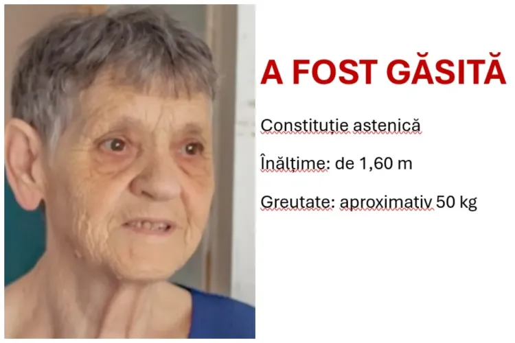 UPDATE | Bunicuța de 83 de ani, dispărută în Cluj-Napoca, a fost găsită în siguranță