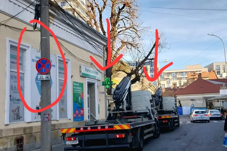 La Cluj, mașinile de la ridicări auto încalcă propria lege! Cei care ar trebui să ne scape de probleme devin problema: ,,Așa arată un paradox”