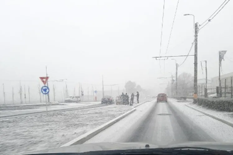 Ninge în Cluj! Peisaj de basm surprins aproape de aeroport