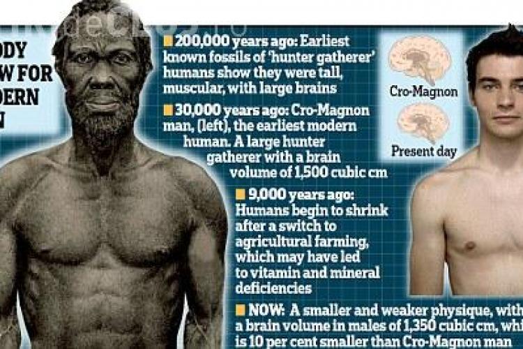 Oamenii sunt scunzi si au creierul mai mic fata de cei de acum 10.000 de ani