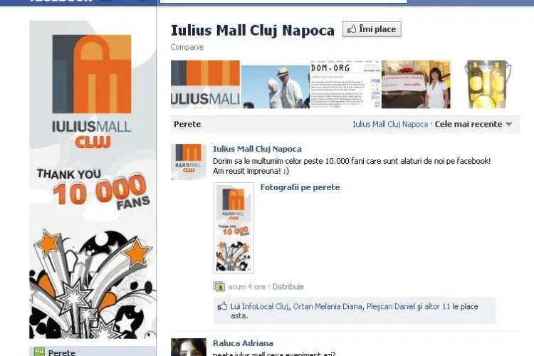 Iulius Mall Cluj are 10.000 de fani pe Facebook