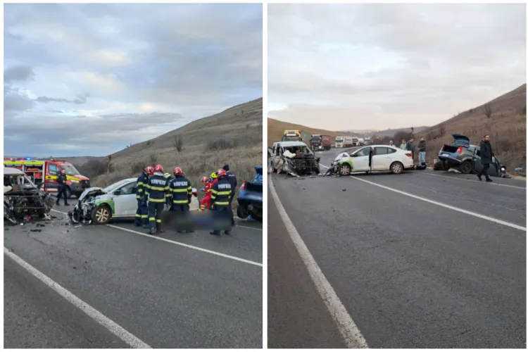Cluj- Accident GRAV pe centura Vâlcele- Apahida: Trei mașini distruse. Patru adulți și doi copii de doi ani, transportați de urgență la spital FOTO