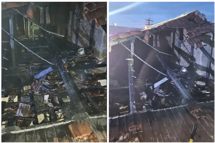 Cluj- O casă a luat foc de la o afumătoare. Pompierii abia au reușit să prevină o tragedie și incendiul să nu cuprindă încă o casă din vecini FOTO