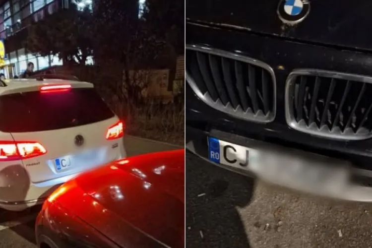 Un șofer, surprins cum lovește un BMW într-o parcare din Cluj: „Nesimțirea trebuie taxată”