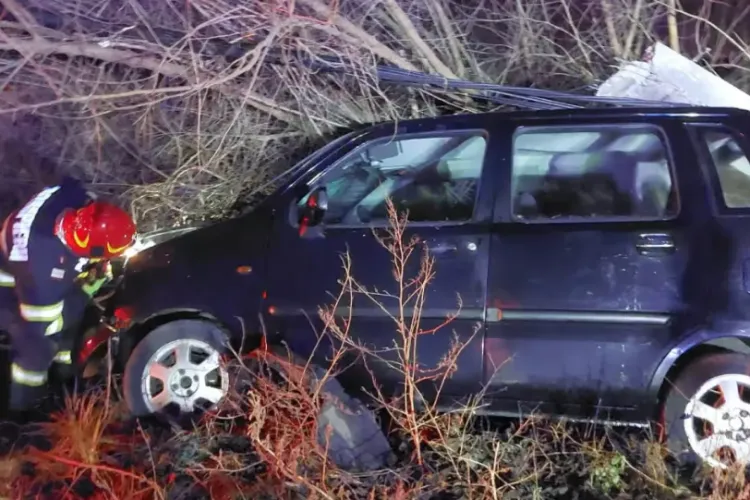 Inconștiență pură! Un băiat de 14 ani s-a urcat la volanul unei mașini care avea cheile în contact și a intrat cu ea într-un stâlp