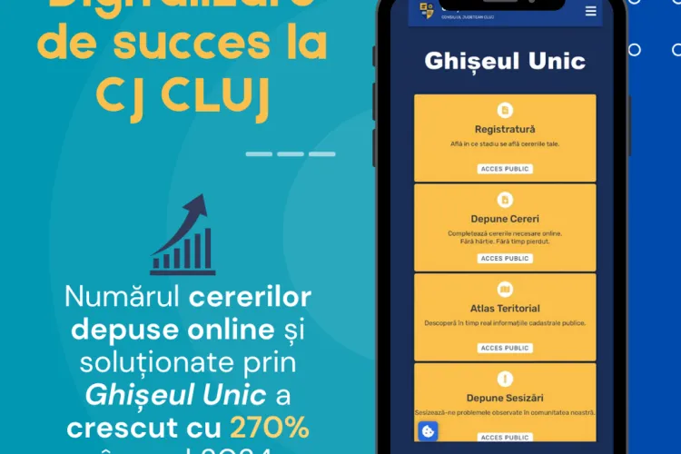 Ghișeul Unic face minuni la Cluj! Consiliul Județean Cluj stabilește un nou record: Cereri soluționate în doar 12 zile, majoritatea de URBANISM 