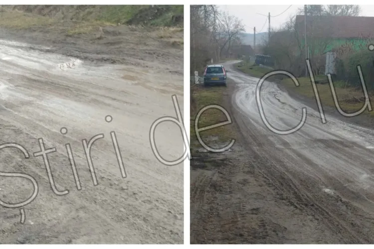 Dezastru pe o stradă dintr-o localitate din Cluj! Oamenii s-au săturat de ,,promisiunile” autorităților: ,,Doar eu știu cum merg la lucru. Este haos”