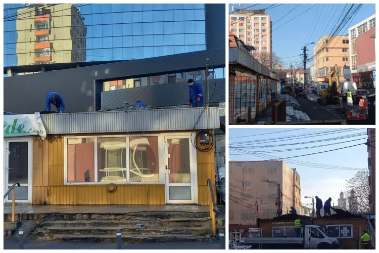 Piața Mihai Viteazu din Cluj va avea o nouă față: A început demolarea gheretelor de pe strada Argeș: ,,Fiecare se mută unde poate” - FOTO și VIDEO 