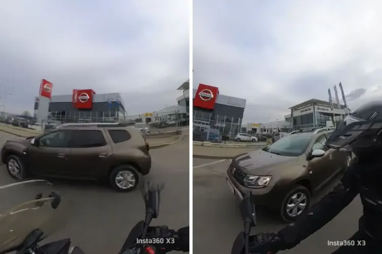 Accident evitat milimetric de un motociclist, pe Calea Turzii: „Noua modă în Cluj - dacă e mai liber, îți sare un prostalău în față” VIDEO