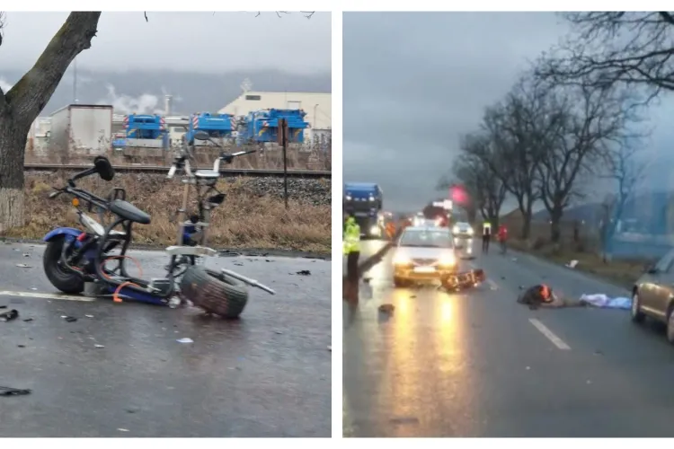 Tragedie fără margini! Un bărbat pe scuter și-a pierdut viața după ce a fost lovit de două mașini. Șoferul vinovat  era băut la volan - FOTO