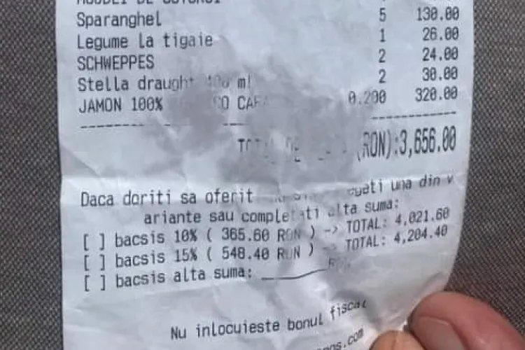 Neatenție sau tentativă de înselătorie la mai multe restaurante din Cluj:„În loc de 250, trece 2500 lei pe notă. Jumate din consumația de la masa de lângă”