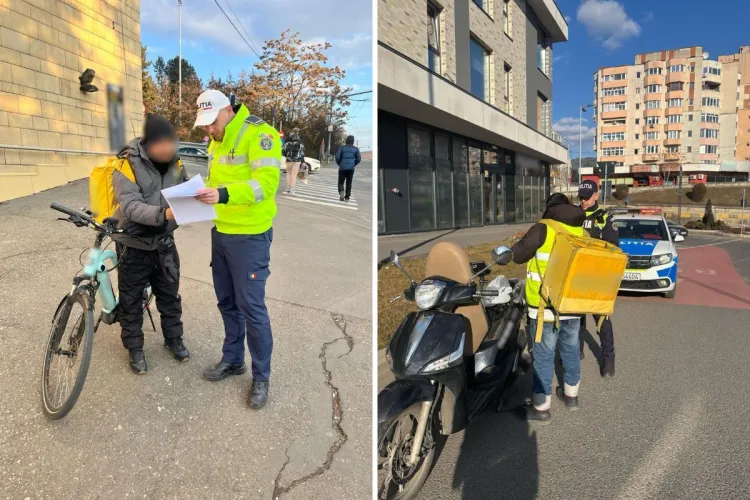 Razie de amploare în Cluj-Napoca! Livratorii au fost luați în vizor de polițiști și jandarmi / 450 de persoane, verificate FOTO/VIDEO
