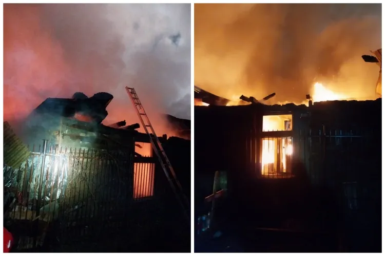 Cluj- Incendiu devastator: Pompierii s-au luptat 7 ore cu flăcările care au mistuit mai multe locuințe. Risc iminent de explozii de la butelii FOTO
