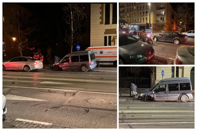 Accident pe strada Horea din Cluj-Napoca: Traficul a fost îngreunat, tramvaiele oprite temporar FOTO