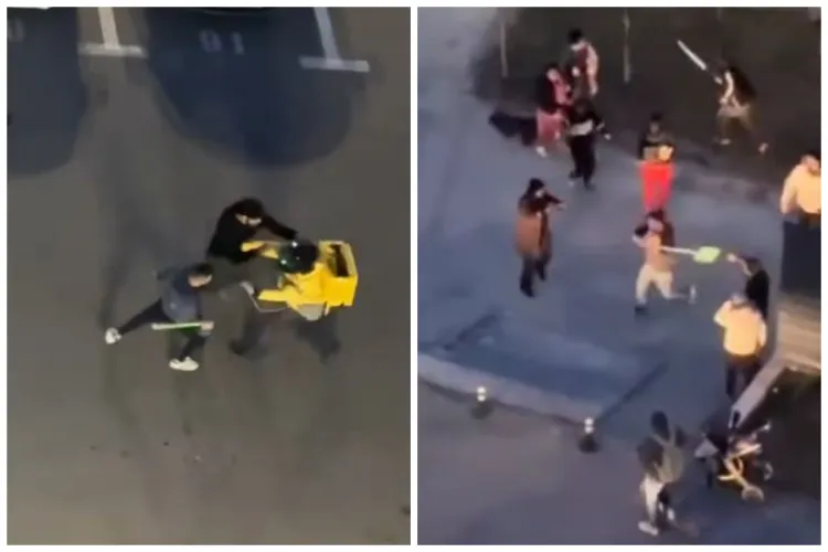 Violență incredibilă! Livratori loviți cu seceri, lopeți și indicatoare rutiere de un grup de romi. Au amenințat și polițiștii locali! VIDEO