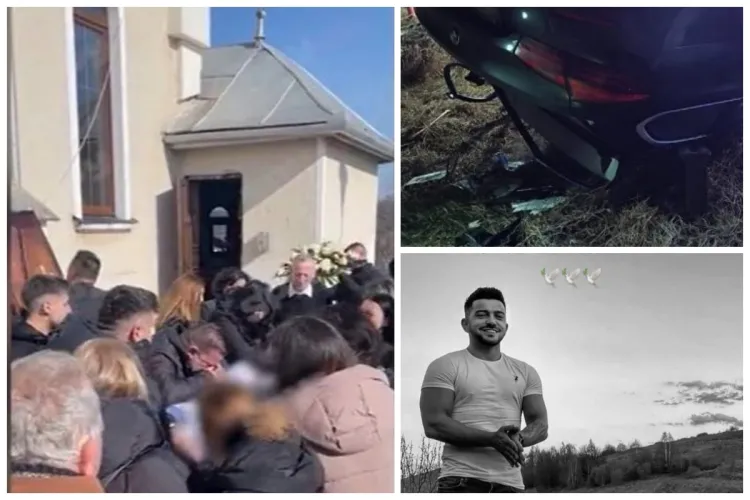 Cluj: Andrei Perneș, tânărul care a murit în accidentul din Bunești a fost condus pe ultimul drum. Mesajul surorii lui: ,,Încă aștept să te mai văd”- FOTO 