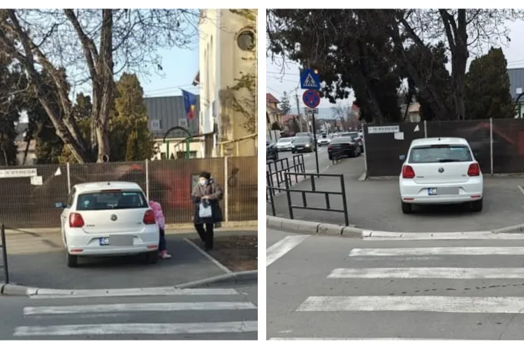 Nesimțire fără limite la Cluj. Un șofer și-a lăsat mașina pe trotuar, lângă o trecere de pietoni, toată ziua: ,,Dimineața vacă, seara bou”