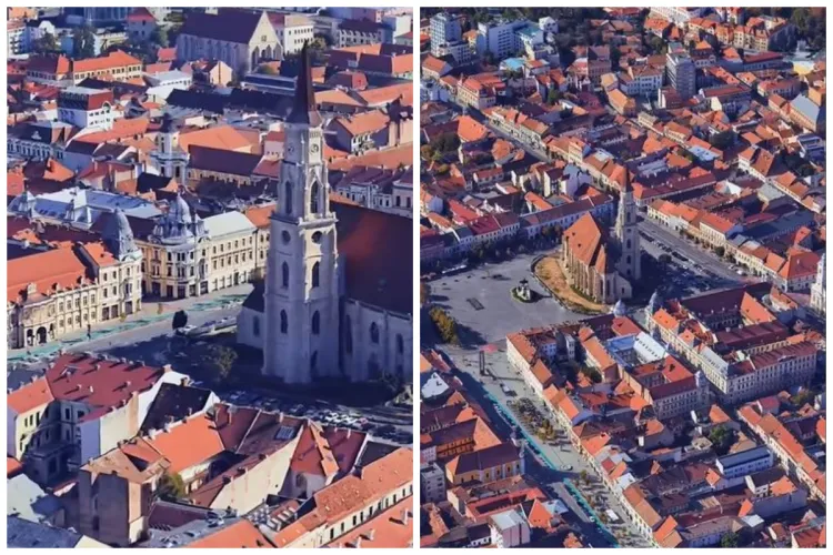 Imagini UIMITOARE! Una din cele mai spectaculoase filmări cu centrul Clujului VIDEO