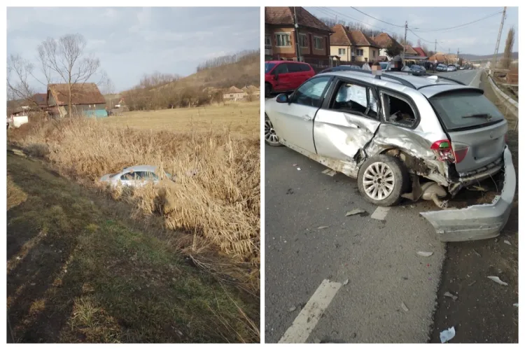 Accident cu 3 mașini în Cluj! Doi bărbați, transportați de urgență la spital / A intervenit SMURD-ul FOTO