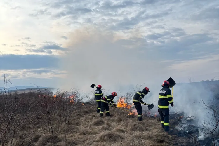 Zi de foc pentru pompieri! Clujul, lovit de 12 incendii de vegetație numai astăzi / Au ars aproape 100 de hectare FOTO