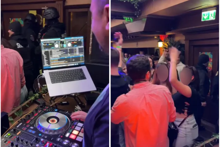 Au dat drumul la manele în timp ce polițiștii ieșeau din club! Tinerii de la o petrecere și-au bătut joc de oamenii legii VIDEO