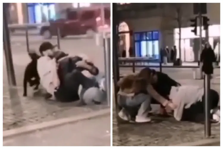 Bătaie în Piața Unirii din Cluj. Informații oficiale despre ce s-a întâmplat. Agresorul a ajuns la spital VIDEO