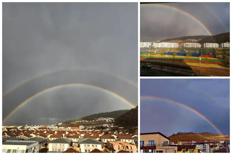 Spectacol de culori pe cerul din Cluj! Un dublu curcubeu senzațional și-a făcut apariția după ploaie - FOTO/ VIDEO 