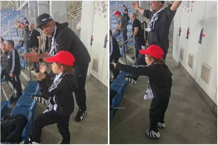 Cel mai înfocat suporter U Cluj! Fanii U Cluj se cresc de mici: N-ai văzut suporter mai drăguț și mai pasionat! VIDEO