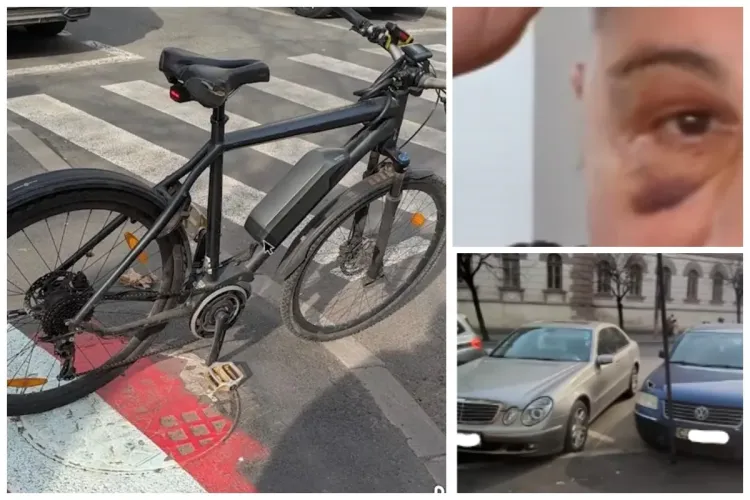 Pista de biciclete de pe Dorobanților l-a trimis pe un clujean la urgențe! A fost catapultat direct într-un stâlp din cauza unei capcane - VIDEO 