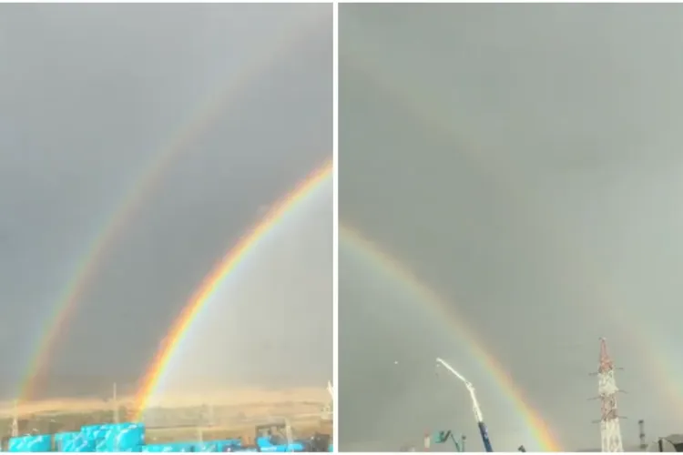 Fenomen SPECTACULOS pe cerul Clujului. Un curcubeu dublu, după furtuna care a lovit orașul: „Semn divin pentru un an bun” VIDEO