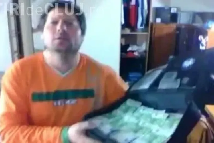 Un roman danseaza cu o valiza de bani, intr-un film postat pe YouTube VIDEO