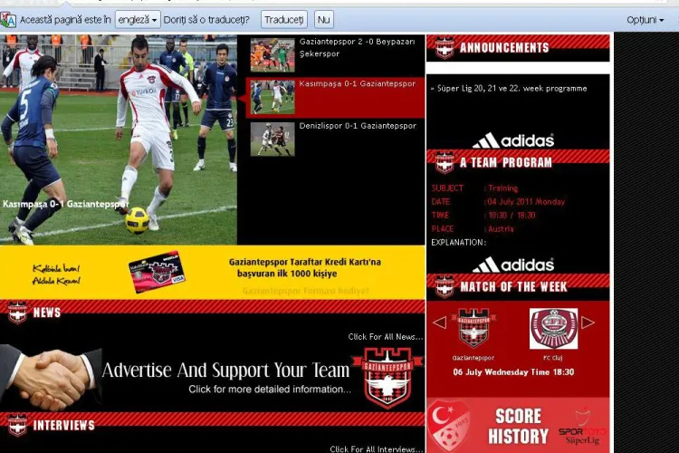 Turcii confunda U Cluj cu CFR! Ei cred ca astazi vor juca cu CFR Cluj, nu cu Universitatea - FOTO