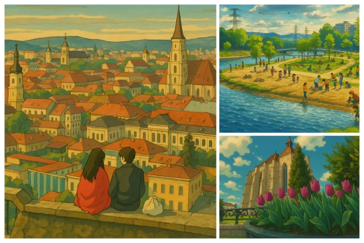 Clujul minunat surprins în anime-uri japoneze. Fotografii superbe de prin Cluj, în stilul anime-urilor japoneze. Ce ziceți, e frumos Clujul „japonez”? FOTO
