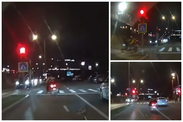 Un livrator pe scuter n-a iertat nicio regulă de circulație! Ce l-a dus capul să facă pe Calea Turzii din Cluj:  ,,A făcut o românească” VIDEO