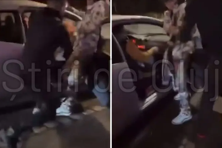 Fan U Cluj, UMILIT de suporterii CFR Cluj! Adolescentul a fost atacat de doi indivizi care i-au smuls steagul și fularul din mâini, în plină stradă VIDEO