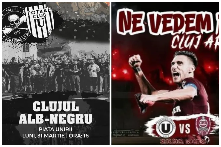 Se anunță un SPECTACOL al galeriilor la meciul U - CFR! Este așteptat un număr record de fani CFR. Șepcile roșii fac show în Piața Unirii!