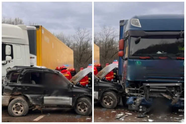 Cum s-a produs tragicul accident de pe drumul dintre Cluj și Oradea. Un bărbat și-a pierdut viața, după ce intrat cu mașina în 2 TIR-uri FOTO