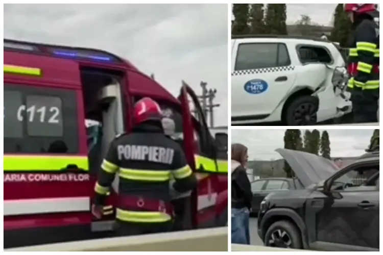 Accident lângă VIVO Cluj! Un taxi s-a făcut praf în urma impactului. Traficul în zonă e îngreunat - VIDEO